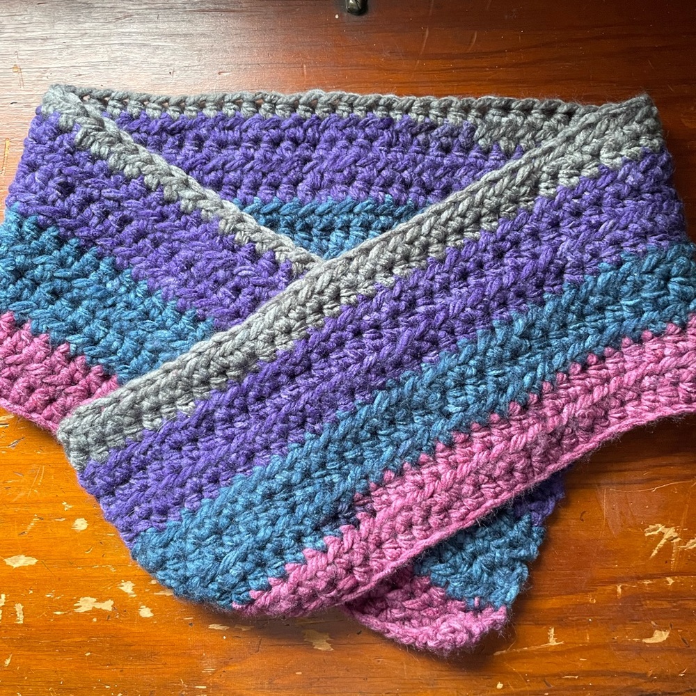 Multicolor Crochet Infinity Scarf